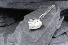 Load image into Gallery viewer, Sterling Silver Hand-Crafted Aspen Leaf Pendant Necklace, 20" Chain, View #3