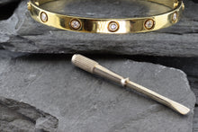 Load image into Gallery viewer, 14K Gold Love Bracelet Set With White Diamonds Including A Silver Screwdriver, View #2