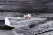 Load image into Gallery viewer, 14K W Prong Set Earring Set With Round Red Orange Sapphires, Round White Diamonds, View #4