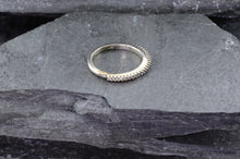 Load image into Gallery viewer, 14 K White Gold Shared-Prong Band with 28 Diamonds