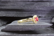 Load image into Gallery viewer, 18K Ballerina Fashion Ring With One Cushion Pink Sapphire And 34 Round Diamonds, View #8