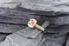 Load image into Gallery viewer, 18K Ballerina Fashion Ring With One Cushion Pink Sapphire And 34 Round Diamonds, View #3