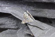 Load image into Gallery viewer, 18K W Embrace Ring With 12 Blue Diamonds, 3 White Diamonds, 2 Purple Diamonds, 1 Purple Diamond, View #2