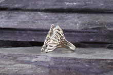 Load image into Gallery viewer, 18K W Embrace Ring With 12 Blue Diamonds, 3 White Diamonds, 2 Purple Diamonds, 1 Purple Diamond, View #6