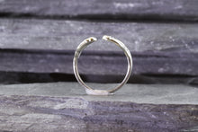 Load image into Gallery viewer, 18K W Embrace Ring With 12 Blue Diamonds, 3 White Diamonds, 2 Purple Diamonds, 1 Purple Diamond, View #7