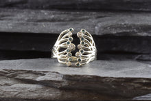 Load image into Gallery viewer, 18K White Gold Embrace Ring Set With 12 Blue Diamond And 7 Diamonds, View #4