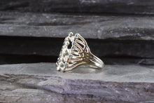 Load image into Gallery viewer, 18K White Gold Embrace Ring Set With 12 Blue Diamond And 7 Diamonds, View #6