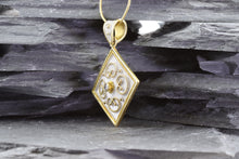 Load image into Gallery viewer, 18K Yellow Gold Plated Sterling Silver Pendant Set With White Stone Accents, View #2