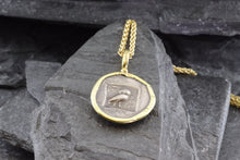 Load image into Gallery viewer, 18 Karat Yellow Gold Bezel Set And Ancient Greek Coin Pendant, Athina, View #4