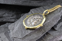 Load image into Gallery viewer, 18 Karat Yellow Gold Bezel Set With An Ancient Greek Coin Pendant, Hercules, View #2