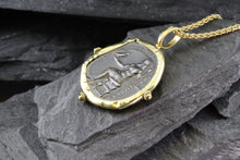 Load image into Gallery viewer, 18 Karat Yellow Gold Bezel Set With An Ancient Greek Coin Pendant, Hercules, View #5