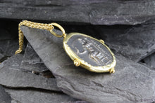 Load image into Gallery viewer, 18 Karat Yellow Gold Bezel Set With An Ancient Greek Coin Pendant, Hercules, View #6