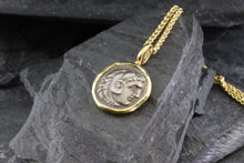 Load image into Gallery viewer, 18 Karat Yellow Gold Bezel Setting With A Silver Ancient Greek Coin Pendant, View #2
