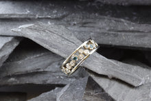 Load image into Gallery viewer, 18k White Gold Bubble Ring Set With 18 White Diamonds And 10 Blue Diamonds, View #2