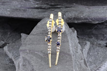 Load image into Gallery viewer, Gold Sapphire & Diamond Earrings