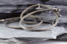 Load image into Gallery viewer, 18" Black Greek Sterling Silver Round Wheat Chain