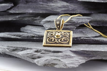 Load image into Gallery viewer, Blackened 18K Yellow Gold Plated Sterling Silver Pendant Set, View #3