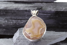 Load image into Gallery viewer, Free Form Agate and Sterling Silver Pendant, View #4