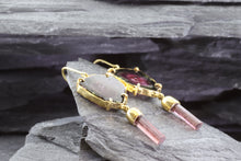 Load image into Gallery viewer, Handmade 18K Gold Watermelon Tourmaline Earrings, View #3
