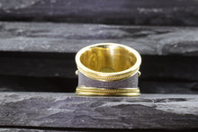 Load image into Gallery viewer, Handmade 18kt Satin Finish Antiqued And Polished Ring With One Oval Tanzanite And Two Round Diamonds, View #5