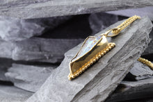 Load image into Gallery viewer, Handmade One Of A Kind 14 K Yellow Gold Pendant With One Free-Form Bezel Set Boulder Opal, View #4