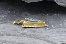 Load image into Gallery viewer, Handmade One Of A Kind 14 K Yellow Gold Pendant With One Free-Form Bezel Set Boulder Opal, View #4