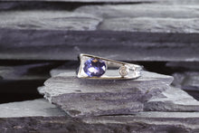 Load image into Gallery viewer, Organic Purple Sapphire and Diamond Ring, View #4