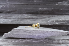 Load image into Gallery viewer, Gold Earrings with Blue Sapphires & Diamonds