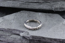 Load image into Gallery viewer, White 14 K Half Anniversary Ring With 13 Round F/G Vs2 Diamonds