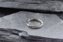 Load image into Gallery viewer, White 14 K Half Anniversary Ring With 13 Round F/G Vs2 Diamonds