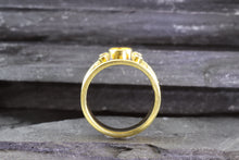 Load image into Gallery viewer, Lady's Yellow 18 K Satin & Polished Contemporary Fashion Ring With One Yellow Sapphire And Four Round Diamonds, View #7