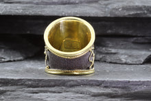 Load image into Gallery viewer, Lady's Yellow 18 Karat Satin And Polished Contemporary Fashion Ring With 4 Diamonds, View #6