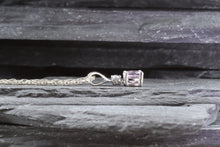 Load image into Gallery viewer, Sterling Silver Pink Sapphire & Diamond-Cut White Sapphire Drop Pendant