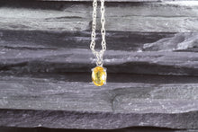 Load image into Gallery viewer, Sterling Silver Drop Pendant Set With One Oval Golden Sapphire, View #1