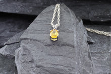 Load image into Gallery viewer, Sterling Silver Drop Pendant Set With One Oval Golden Sapphire, View #3
