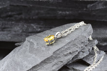 Load image into Gallery viewer, Sterling Silver Drop Pendant Set With One Oval Golden Sapphire, View #5