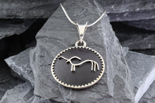 Load image into Gallery viewer, Sterling Silver Elk Petroglyph Pendant, View #2