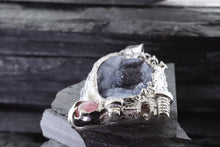 Load image into Gallery viewer, Sterling Silver Psilomelane Set With Pink Tourmaline, 18rope chain, View #6