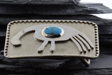 Load image into Gallery viewer, Sterling Silver Sacred Bird Belt Buckle Set With Turquoise, View #2