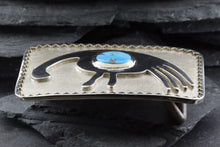 Load image into Gallery viewer, Sterling Silver Sacred Bird Belt Buckle Set With Turquoise, View #6
