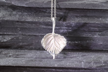 Load image into Gallery viewer, Sterling Silver Satin Finish Aspen Leaf Pendant Set, View #1