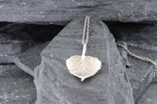 Load image into Gallery viewer, Sterling Silver Satin Finish Aspen Leaf Pendant Set, View #1