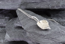 Load image into Gallery viewer, Sterling Silver Satin Finish Aspen Leaf Pendant Set, View #5