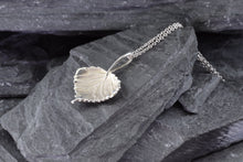 Load image into Gallery viewer, Sterling Silver Satin Finish Aspen Leaf Pendant Set, View #6
