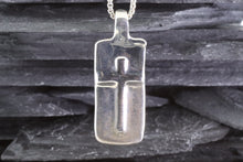 Load image into Gallery viewer, Sterling Silver Wandering Saints Embossed Cross Pendant, View #1