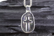 Load image into Gallery viewer, Sterling Silver Wandering Saints Embossed Cross Pendant, View #1