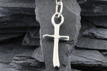 Load image into Gallery viewer, Sterling Silver Wandering Saints Embossed Cross Pendant, View #2
