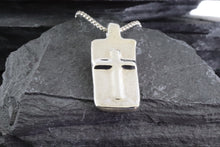Load image into Gallery viewer, Sterling Silver Wandering Saints Embossed Cross Pendant, View #2