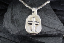 Load image into Gallery viewer, Sterling Silver Wandering Saints Embossed Cross Pendant, View #2