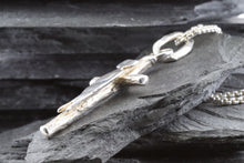 Load image into Gallery viewer, Sterling Silver Wandering Saints Embossed Cross Pendant, View #4